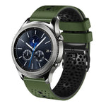 22mm Perforated Two-Color Silicone Watch Band, For Samsung Galaxy Watch3 45mm, For Samsung Galaxy Watch 46mm, For Samsung Gear S3 Classic, For Samsung Gear S3 Frontier