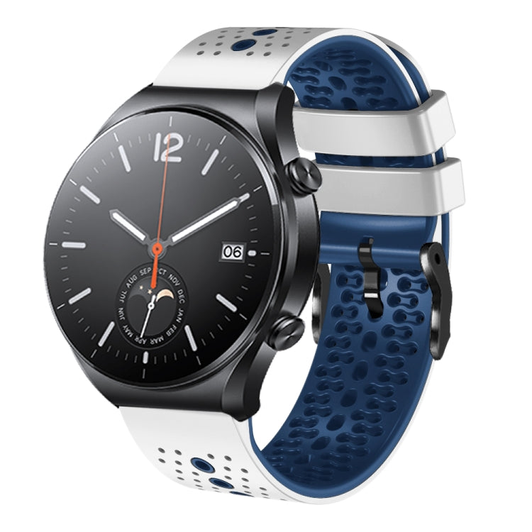 22mm Perforated Two-Color Silicone Watch Band, For Xiaomi MI Watch S1, For Xiaomi MI Watch S1 Pro, For Xiaomi MI Watch S1 Active, For Xiaomi MI Watch Color 2