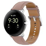 Leather Embossed Sewing Watch Band, For Google Pixel Watch 4 / 3 / 2 / 1 41mm