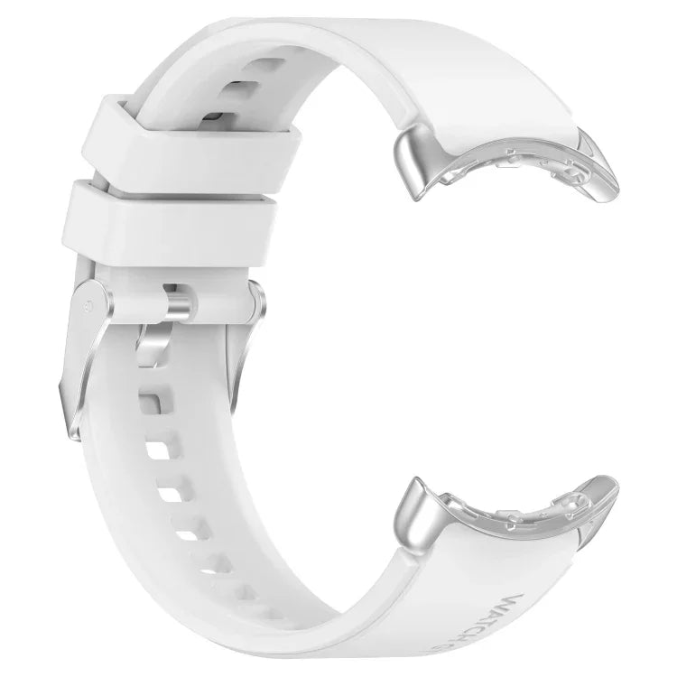 Metal Connector Solid Color Silicone Watch Band, For Google Pixel Watch 4 / 3 / 2 / 1 41mm