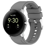 Metal Connector Solid Color Silicone Watch Band, For Google Pixel Watch 4 / 3 / 2 / 1 41mm