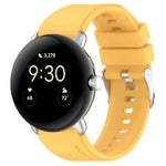 Metal Connector Solid Color Silicone Watch Band, For Google Pixel Watch 4 / 3 / 2 / 1 41mm