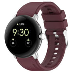 Metal Connector Solid Color Silicone Watch Band, For Google Pixel Watch 4 / 3 / 2 / 1 41mm