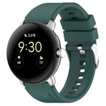 Metal Connector Solid Color Silicone Watch Band, For Google Pixel Watch 4 / 3 / 2 / 1 41mm