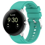 Metal Connector Solid Color Silicone Watch Band, For Google Pixel Watch 4 / 3 / 2 / 1 41mm