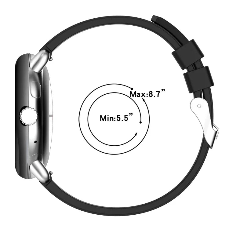 Metal Connector Solid Color Silicone Watch Band, For Google Pixel Watch 4 / 3 / 2 / 1 41mm