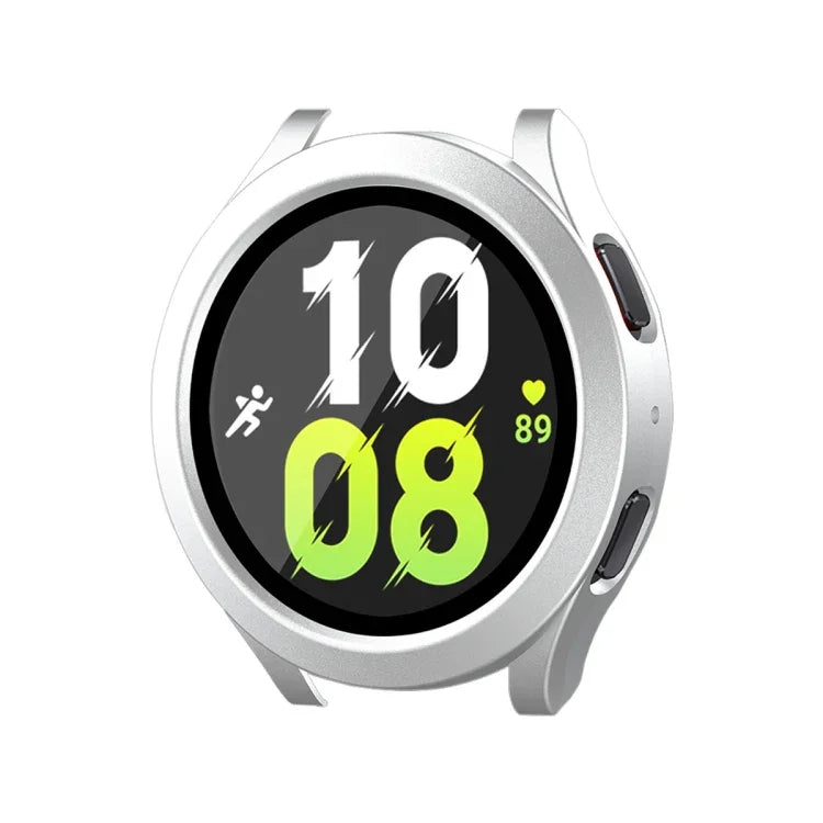 For Samsung Galaxy Watch4/5 44mm ENKAY Hat-Prince Waterproof Full Coverage PC Frame + 9H Tempered Glass Case