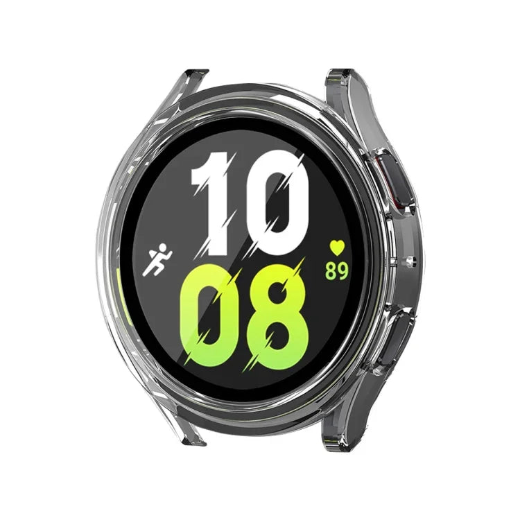 For Samsung Galaxy Watch4/5 44mm ENKAY Hat-Prince Waterproof Full Coverage PC Frame + 9H Tempered Glass Case