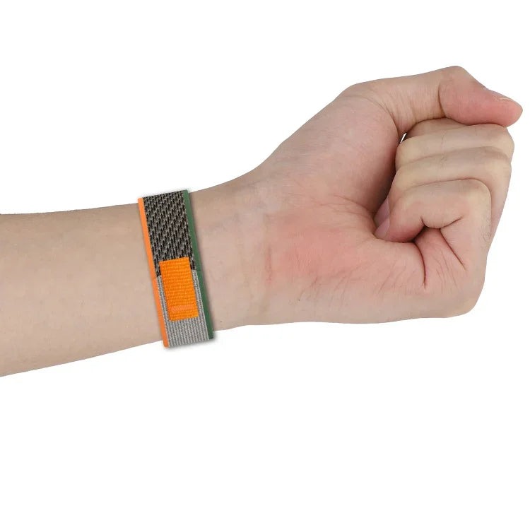 Double Color Nylon Hook and Loop Fastener Watch Band, For Apple Watch Ultra 49mm, For Apple Watch Series 8&7 45mm/SE 2&6&SE&5&4 44mm, For Apple Watch Series 8&7 41mm/SE 2&6&SE&5&4 40mm
