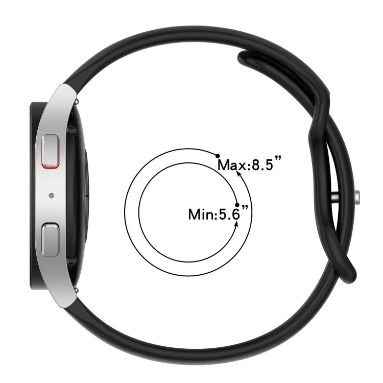 20mm Butterfly Buckle Two-Color Silicone Watch Band, For Samsung Galaxy Watch Active 2 44mm, For Samsung Galaxy Watch 42mm