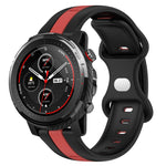 22mm Butterfly Buckle Two-Color Silicone Watch Band, For Amazfit GTR 2, For Amazfit 3, For Amazfit GTR 47mm
