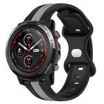 22mm Butterfly Buckle Two-Color Silicone Watch Band, For Amazfit GTR 2, For Amazfit 3, For Amazfit GTR 47mm