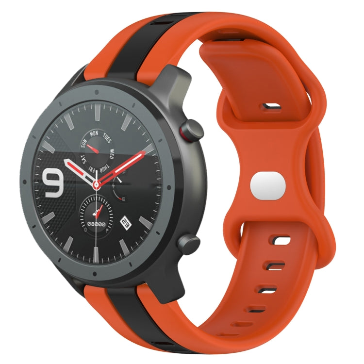 22mm Butterfly Buckle Two-Color Silicone Watch Band, For Amazfit GTR 2, For Amazfit 3, For Amazfit GTR 47mm