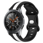 22mm Butterfly Buckle Two-Color Silicone Watch Band, For Samsung Galaxy Watch3 45mm, For Samsung Galaxy Watch 46mm, For Samsung Gear S3 Classic, For Samsung Gear S3 Frontier