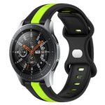 22mm Butterfly Buckle Two-Color Silicone Watch Band, For Samsung Galaxy Watch3 45mm, For Samsung Galaxy Watch 46mm, For Samsung Gear S3 Classic, For Samsung Gear S3 Frontier