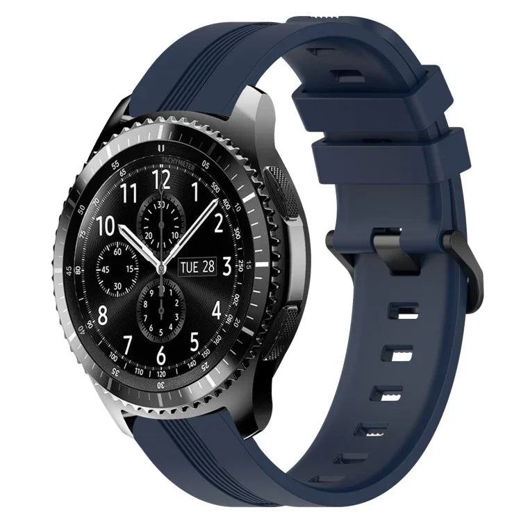 22mm Concave Striped Slicone Watch Band, For Samsung Galaxy Watch3 45mm, For Samsung Galaxy Watch 46mm, For Samsung Gear S3 Classic, For Samsung Gear S3 Frontier