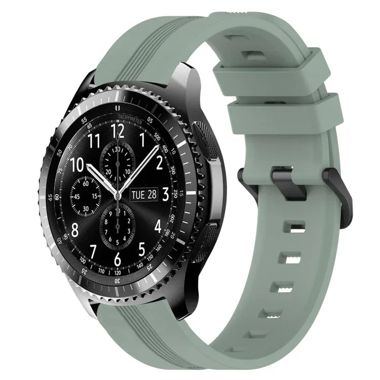 22mm Concave Striped Slicone Watch Band, For Samsung Galaxy Watch3 45mm, For Samsung Galaxy Watch 46mm, For Samsung Gear S3 Classic, For Samsung Gear S3 Frontier