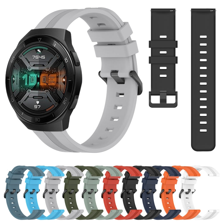 22mm Concave Striped Slicone Watch Band, For Huawei Watch GT 2E, For Huawei GT2 46mm, For Honor Watch GS 3, For Honor Watch GS Pro