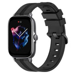 20mm Concave Striped Slicone Watch Band, For Amazfit GTS 4, For Amazfit GTS 3, For Amazfit GTS 2E, For Amazfit GTS 2 Mini