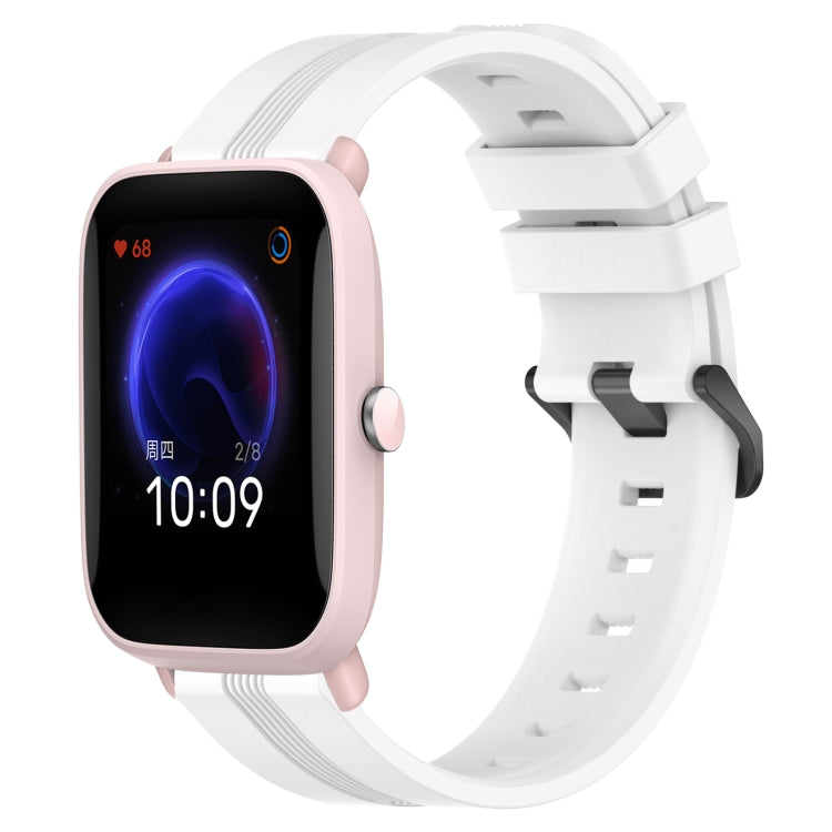 20mm Concave Striped Slicone Watch Band, For Amazfit GTS 2, For Amazfit GTS, For Amazfit GTR 42mm, For Amazfit Pop Pro