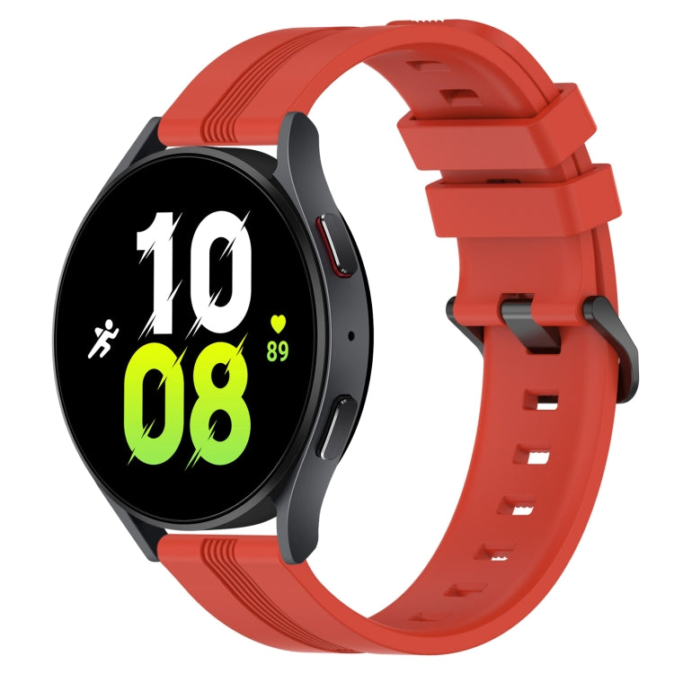 20mm Concave Striped Slicone Watch Band, For Samsung Galaxy Watch5 44mm, For Samsung Galaxy Watch 6 Classic 47mm, For Samsung Galaxy Watch5 40mm, For Samsung Galaxy Watch5 Pro 45mm
