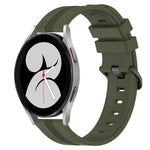 20mm Concave Striped Slicone Watch Band, For Samsung Galaxy Watch4 44mm, For Samsung Galaxy Watch4 40mm, For Samsung  Galaxy Watch 4 Classic 42mm, For Samsung  Galaxy Watch 4 Classic 46mm