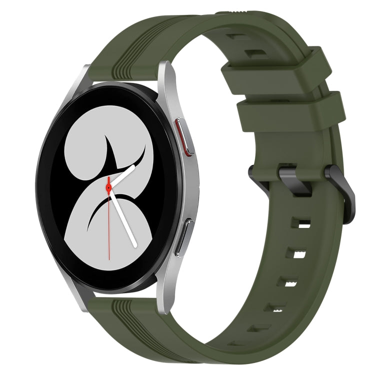 20mm Concave Striped Slicone Watch Band, For Samsung Galaxy Watch4 44mm, For Samsung Galaxy Watch4 40mm, For Samsung  Galaxy Watch 4 Classic 42mm, For Samsung  Galaxy Watch 4 Classic 46mm