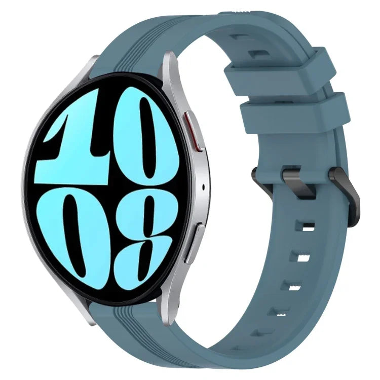 20mm Concave Striped Slicone Watch Band, For Samsung Galaxy Watch 6 40mm, For Samsung Galaxy Watch 6 Classic 43mm