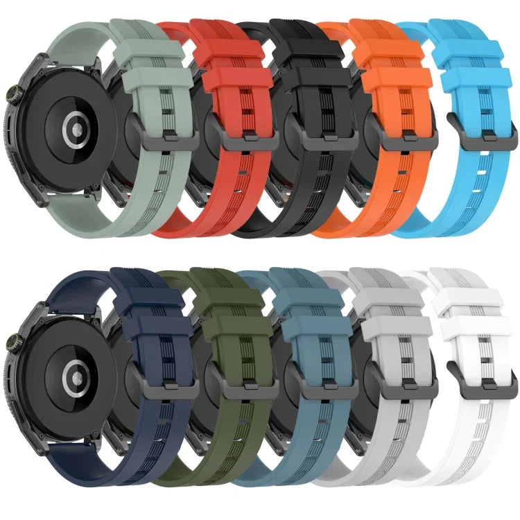 20mm Concave Striped Slicone Watch Band, For Samsung Galaxy Watch 6 40mm, For Samsung Galaxy Watch 6 Classic 43mm