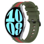 20mm Vertical Two-Color Silicone Watch Band, For Samsung Galaxy Watch 6 40mm, For Samsung Galaxy Watch 6 Classic 43mm