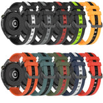 22mm Vertical Two-Color Silicone Watch Band, For Samsung Galaxy Watch3 45mm, For Samsung Galaxy Watch 46mm, For Samsung Gear S3 Classic, For Samsung Gear S3 Frontier