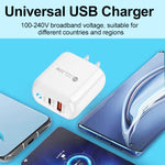 PD04 Type-C + USB Mobile Phone Charger with USB to 8 Pin Cable, US Plug, US Plug + USB to 8 Pin Cable