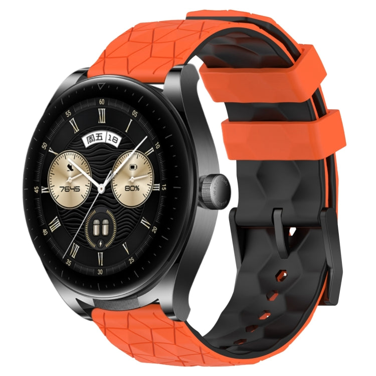 22mm Football Pattern Two-Color Silicone Watch Band, For Huawei Watch Buds, For Huawei Watch GT 3 SE, For Huawei Watch GT3 Pro 46mm, For Huawei Watch GT3 46mm
