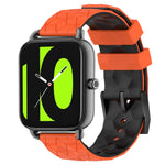22mm Football Pattern Two-Color Silicone Watch Band, For Xiaomi Haylou RS4 LS12