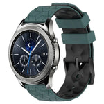 22mm Football Pattern Two-Color Silicone Watch Band, For Samsung Galaxy Watch3 45mm, For Samsung Galaxy Watch 46mm, For Samsung Gear S3 Classic, For Samsung Gear S3 Frontier