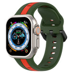 Two-Color Loop Buckle Silicone Watch Band, For Apple Watch Ultra 49mm, For Apple Watch Series 8&7 45mm, For Apple Watch Series 8&7 41mm