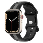 Butterfly Buckle Two-Color Silicone Watch Band, For Apple Watch Ultra 49mm, For Apple Watch Series 8&7 45mm, For Apple Watch Series 8&7 41mm