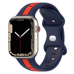 Butterfly Buckle Two-Color Silicone Watch Band, For Apple Watch Ultra 49mm, For Apple Watch Series 8&7 45mm, For Apple Watch Series 8&7 41mm