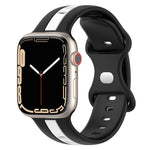 Butterfly Buckle Two-Color Silicone Watch Band, For Apple Watch Ultra 49mm, For Apple Watch Series 8&7 45mm, For Apple Watch Series 8&7 41mm