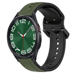 20mm Convex Loop Two-Color Silicone Watch Band, For Samsung Galaxy Watch 6 40mm, For Samsung Galaxy Watch 6 Classic 43mm