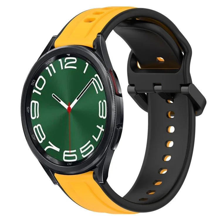 20mm Convex Loop Two-Color Silicone Watch Band, For Samsung Galaxy Watch 6 40mm, For Samsung Galaxy Watch 6 Classic 43mm