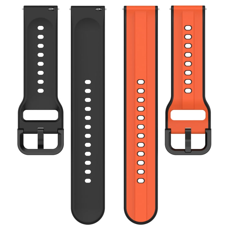 22mm Convex Loop Two-Color Silicone Watch Band, For Xiaomi Haylou RT2 LS10, For  Xiaomi Haylou RS4 LS12