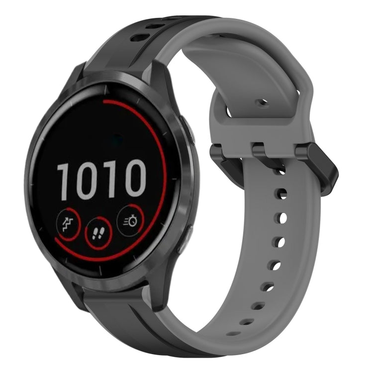 22mm Convex Loop Two-Color Silicone Watch Band, For Garmin Vivoactive4