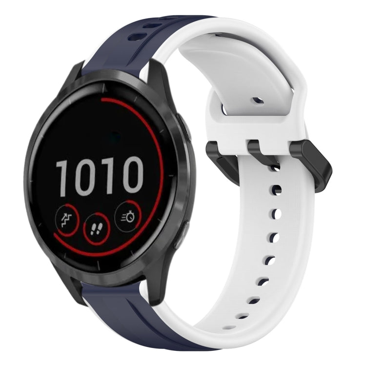 22mm Convex Loop Two-Color Silicone Watch Band, For Garmin Vivoactive4
