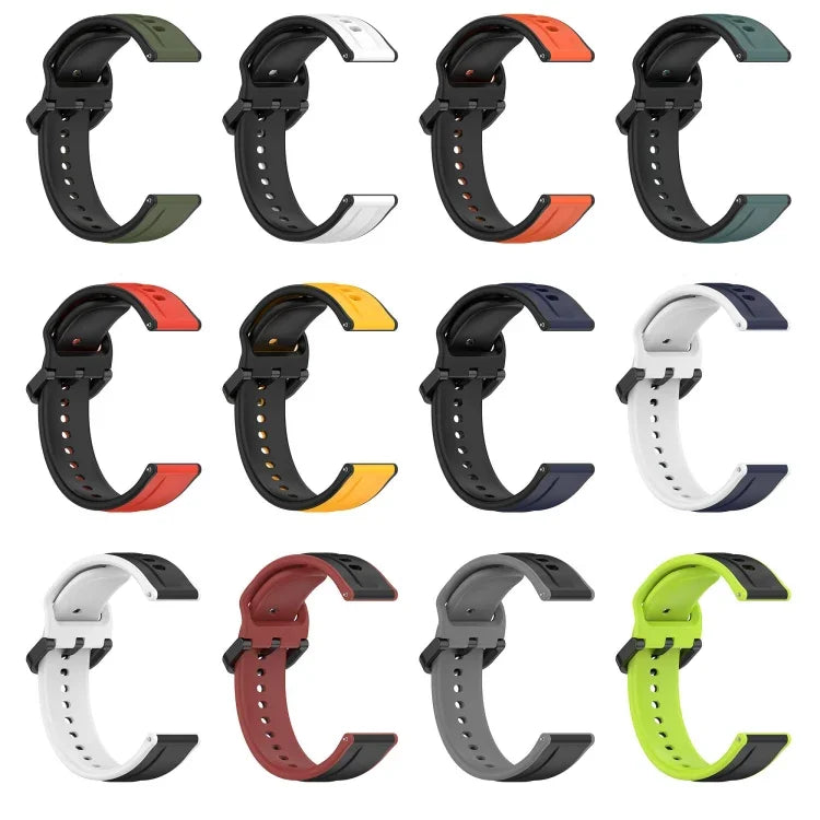 22mm Convex Loop Two-Color Silicone Watch Band, For Samsung Galaxy Watch3 45mm, For Samsung Galaxy Watch 46mm, For Samsung Gear S3 Classic, For Samsung Gear S3 Frontier