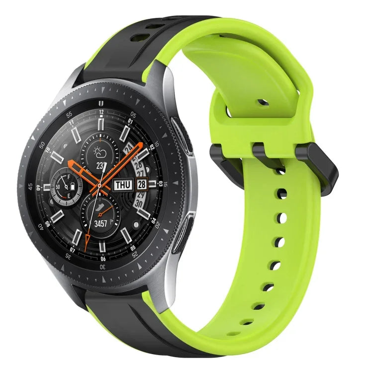 22mm Convex Loop Two-Color Silicone Watch Band, For Samsung Galaxy Watch3 45mm, For Samsung Galaxy Watch 46mm, For Samsung Gear S3 Classic, For Samsung Gear S3 Frontier