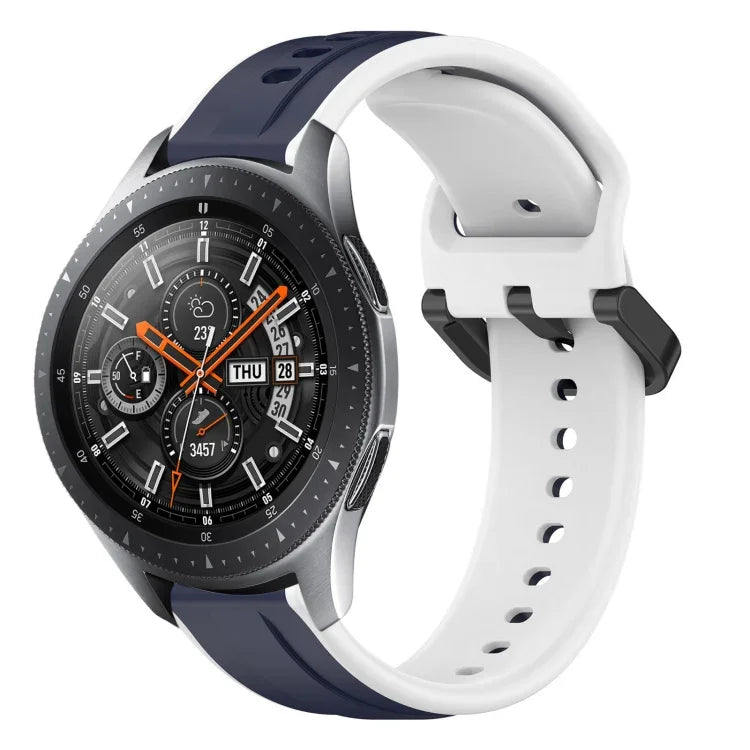 22mm Convex Loop Two-Color Silicone Watch Band, For Samsung Galaxy Watch3 45mm, For Samsung Galaxy Watch 46mm, For Samsung Gear S3 Classic, For Samsung Gear S3 Frontier