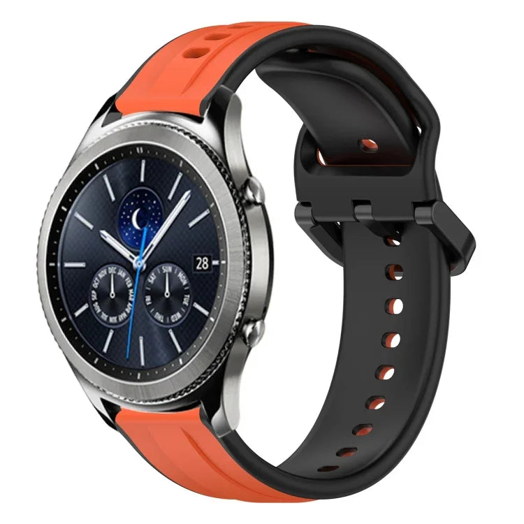 22mm Convex Loop Two-Color Silicone Watch Band, For Samsung Galaxy Watch3 45mm, For Samsung Galaxy Watch 46mm, For Samsung Gear S3 Classic, For Samsung Gear S3 Frontier