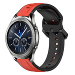 22mm Convex Loop Two-Color Silicone Watch Band, For Samsung Galaxy Watch3 45mm, For Samsung Galaxy Watch 46mm, For Samsung Gear S3 Classic, For Samsung Gear S3 Frontier