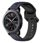 22mm Convex Loop Two-Color Silicone Watch Band, For Samsung Galaxy Watch3 45mm, For Samsung Galaxy Watch 46mm, For Samsung Gear S3 Classic, For Samsung Gear S3 Frontier